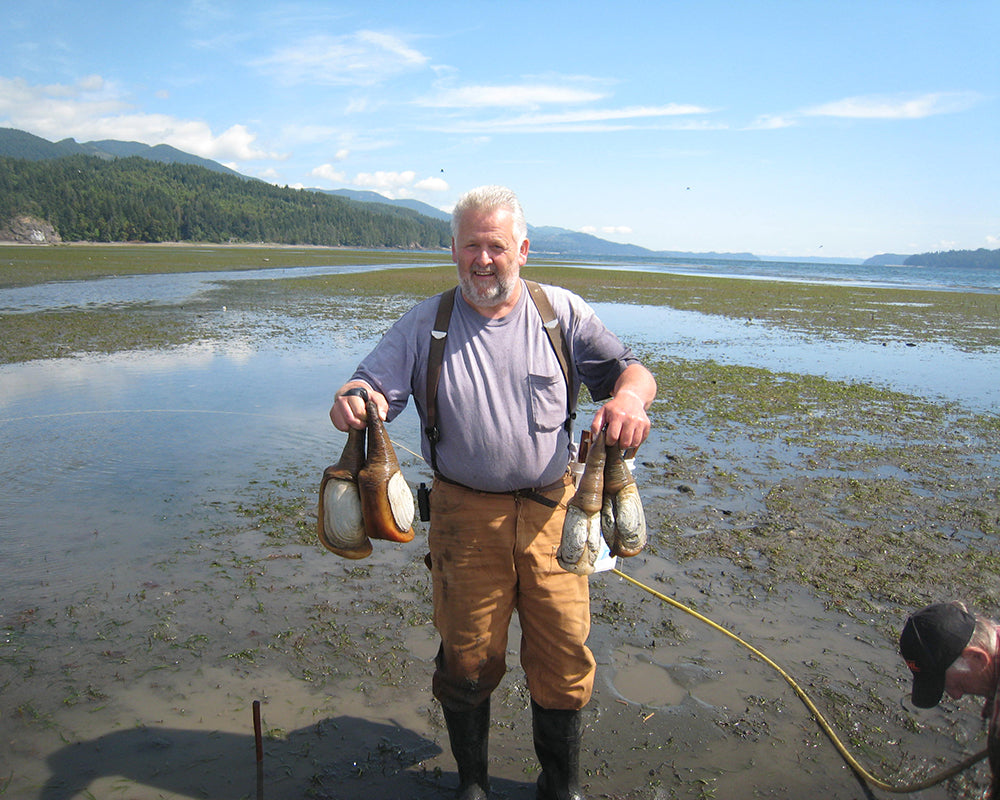 Jim holding geoduck